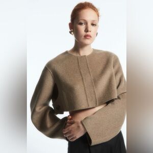 COS Cropped Wool-Blend Sweater in Camel